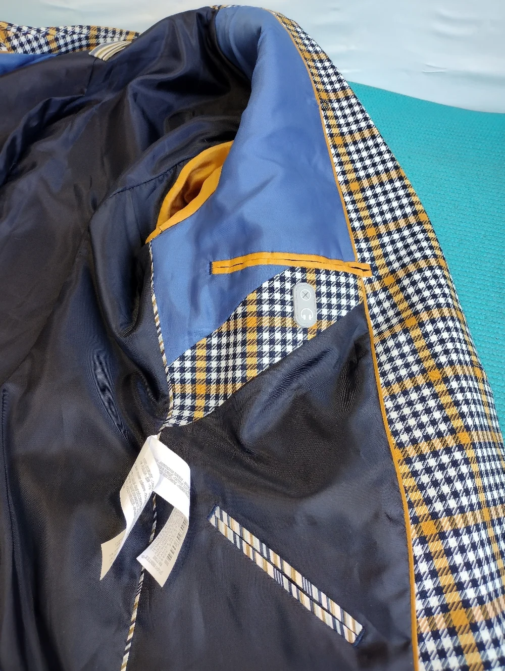 Zara Man Lined Blazer Jacket Two Front Buttons Multicolor Men's Size 42